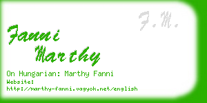 fanni marthy business card